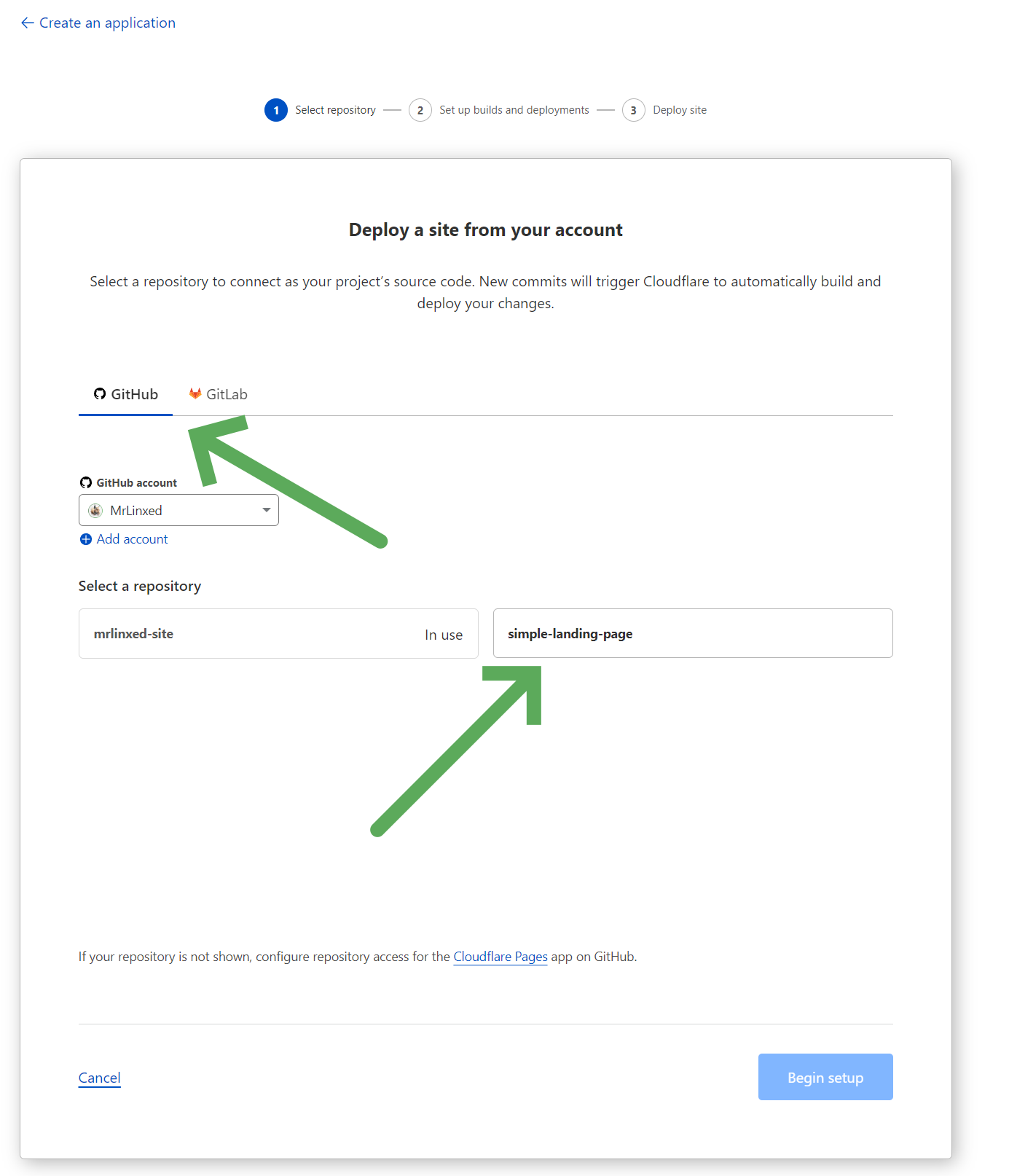 Connect your GitHub or GitLab pages