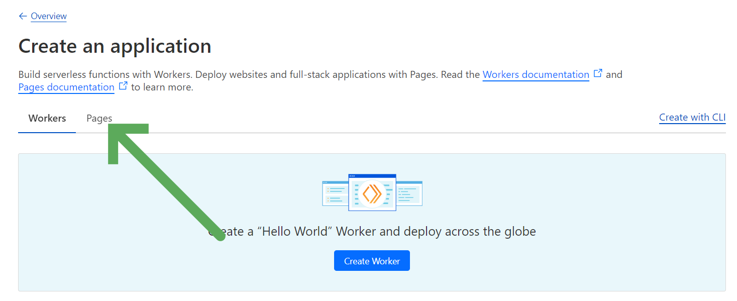 Arrow pointing at the location of the pages tab